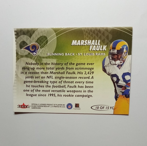 2000 fleer gamers Marshall Faulk - Picture 2 of 5
